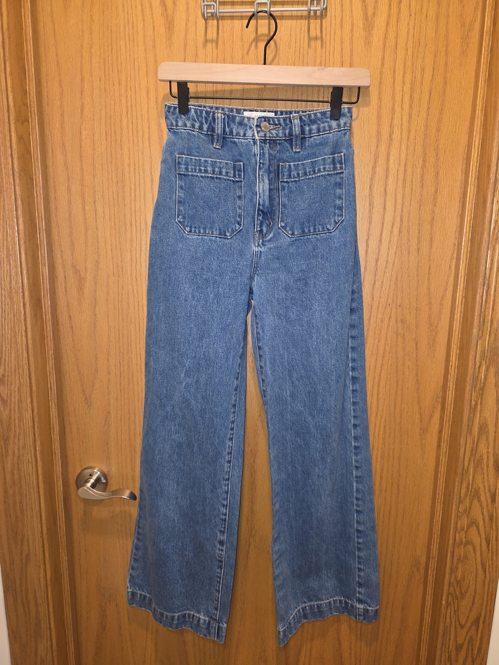 ROLLA'S Medium Blue High-Waist Wide-Leg Jeans
